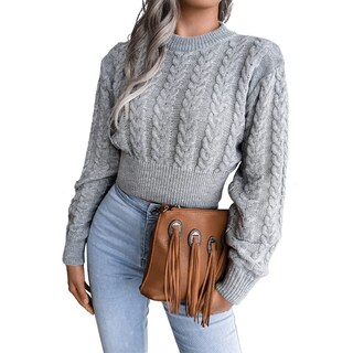 Foto 1 | Foto 1 | Jersey Junboon Para Mujer, Cuello Redondo, Manga Larga, Punto Torcido - Venta Internacional.