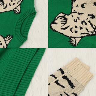 Foto 5 | Foto 5 | Jersey Junboon Para Mujer, Casual, Con Estampado De Leopardo, Tejido Verde - Venta Internacional.