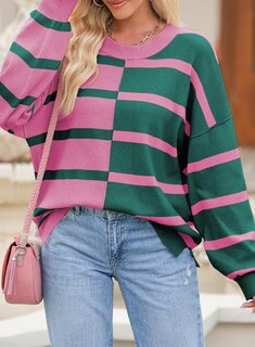 Foto 2 | Foto 2 | Jersey Evaless Para Mujer, A Rayas, De Punto Trenzado Grueso, Otoño-invierno - Venta Internacional.