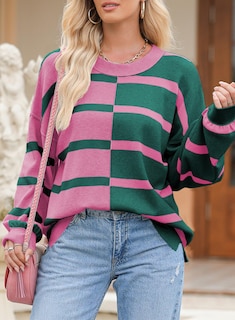 Foto 3 | Foto 3 | Jersey Evaless Para Mujer, A Rayas, De Punto Trenzado Grueso, Otoño-invierno - Venta Internacional.