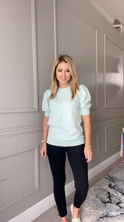 Foto 4 | Foto 4 | Jersey Goranbon Puff De Manga Corta Para Mujer, Verde Menta - Venta Internacional.