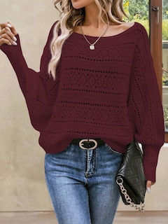 Foto 5 | Foto 5 | Jersey Cakulo Para Mujer Con Hombros Descubiertos, Color Rojo Vino, Talla L - Venta Internacional.