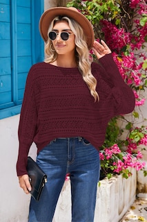 Foto 7 | Foto 7 | Jersey Cakulo Para Mujer Con Hombros Descubiertos, Color Rojo Vino, Talla L - Venta Internacional.