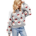 Jersey Junboon Para Mujer Con Estampado De Papá Noel Con Manga De Farol - Venta Internacional.