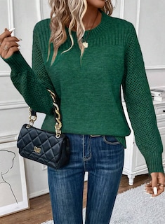Foto 3 | Foto 3 | Jersey Evaless Para Mujer, Moderno, De Otoño, Tejido Trenzado, Negro, L - Venta Internacional.