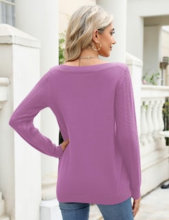 Foto 4 | Foto 4 | Jersey Lomon Para Mujer, Bandera De Ee. Uu., Cuello Barco, Color Morado Claro, Talla Xl - Venta Internacional.