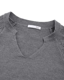 Foto 4 | Foto 4 | Jersey Messic Para Mujer Con Manga De Farol Con Estampado Geométrico, Gris - Venta Internacional.