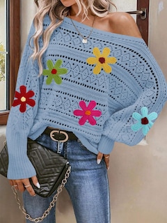 Foto 2 | Foto 2 | Jersey Cakulo Para Mujer Con Hombros Descubiertos, Otoño 2024, Azul Xl - Venta Internacional.