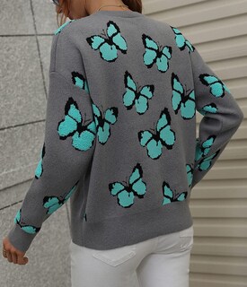 Foto 5 | Foto 5 | Jersey Junboon Para Mujer Con Cuello Redondo Y Manga Larga Estampado - Venta Internacional.