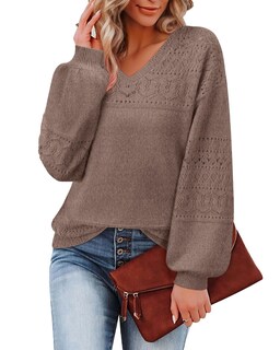 Foto 2 | Foto 2 | Suéteres Messic Con Cuello En V Para Mujer Nutmeg 2024 Talla M - Venta Internacional.