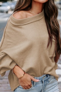 Foto 3 | Foto 3 | Jersey Evaless A La Moda Para Mujer Con Cuello Redondo Y Manga Linterna - Venta Internacional.