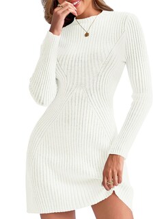 Foto 1 | Foto 1 | Vestido Tipo Suéter Saodimallsu 2024 Para Mujer De Manga Larga Blanco - Venta Internacional.