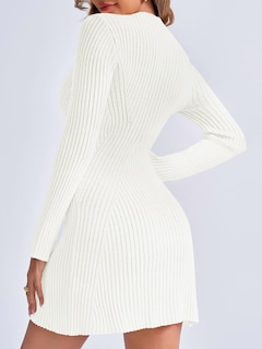 Foto 6 | Foto 6 | Vestido Tipo Suéter Saodimallsu 2024 Para Mujer De Manga Larga Blanco - Venta Internacional.