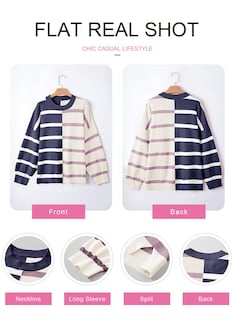 Foto 5 | Foto 5 | Jersey Evaless De Punto Trenzado Extragrande A La Moda Para Mujer - Venta Internacional.