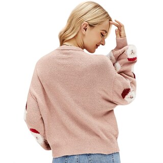Foto 5 | Foto 5 | Jersey Junboon Para Mujer Con Estampado De Papá Noel Con Manga De Farol - Venta Internacional.