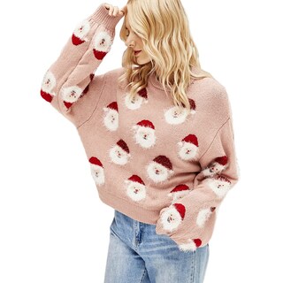 Foto 2 | Foto 2 | Jersey Junboon Para Mujer Con Estampado De Papá Noel Con Manga De Farol - Venta Internacional.