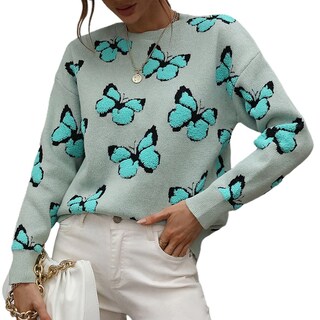 Foto 1 | Foto 1 | Jersey Junboon Para Mujer Con Cuello Redondo Y Manga Larga Estampado - Venta Internacional.