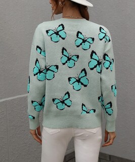 Foto 5 | Foto 5 | Jersey Junboon Para Mujer Con Cuello Redondo Y Manga Larga Estampado - Venta Internacional.