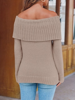 Foto 5 | Foto 5 | Jersey Saodimallsu Para Mujer, Tejido Con Hombros Descubiertos, Color Caqui Claro - Venta Internacional.