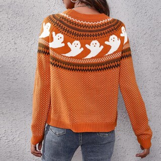 Foto 5 | Foto 5 | Jersey Junboon Para Mujer, Vintage, Con Lunares, Diseño De Halloween, Diseño De Fantasma - Venta Internacional.