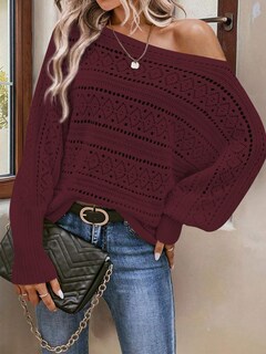 Foto 2 | Foto 2 | Jersey Cakulo Para Mujer Con Hombros Descubiertos, Color Rojo Vino, Talla M - Venta Internacional.