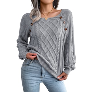 Foto 1 | Foto 1 | Jersey Junboon De Punto Con Botones De Color Liso Para Mujer - Venta Internacional.