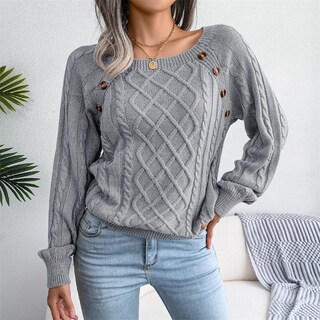Foto 3 | Foto 3 | Jersey Junboon De Punto Con Botones De Color Liso Para Mujer - Venta Internacional.