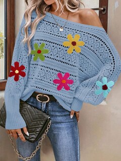 Foto 2 | Foto 2 | Jersey Cakulo Para Mujer Con Hombros Descubiertos, Otoño 2024, Azul L - Venta Internacional.