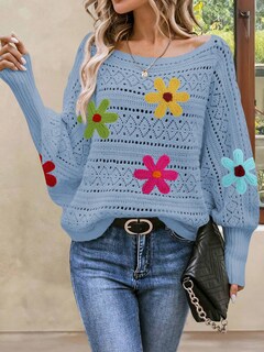 Foto 5 | Foto 5 | Jersey Cakulo Para Mujer Con Hombros Descubiertos, Otoño 2024, Azul L - Venta Internacional.