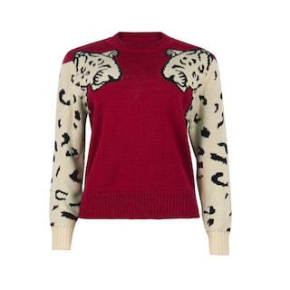 Foto 3 | Foto 3 | Jersey Junboon Para Mujer, Casual, Con Estampado De Leopardo, Tejido Rojo - Venta Internacional.