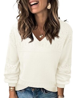 Foto 1 | Foto 1 | Suéter con Cuello V Messic Blanco para Mujer - Venta Internacional