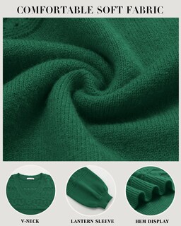 Foto 5 | Foto 5 | Jersey Messic Para Mujer, Cuello En V, Manga Larga, Hueco, Verde - Venta Internacional.