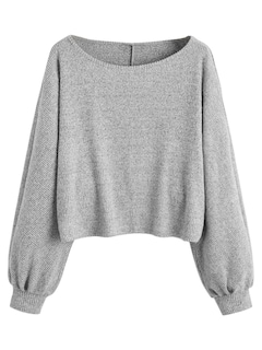 Foto 1 | Foto 1 | Jersey Corto Sweatyrocks De Punto Acanalado De Manga Larga Gris Claro - Venta Internacional.
