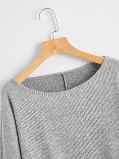 Foto 3 | Foto 3 | Jersey Corto Sweatyrocks De Punto Acanalado De Manga Larga Gris Claro - Venta Internacional.