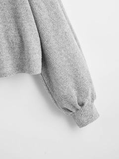 Foto 4 | Foto 4 | Jersey Corto Sweatyrocks De Punto Acanalado De Manga Larga Gris Claro - Venta Internacional.
