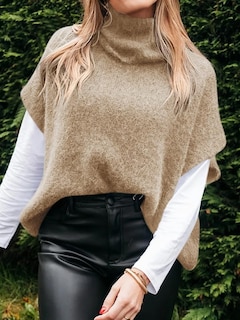 Foto 2 | Foto 2 | Suéter Tipo Poncho Cicky Bell Para Mujer  Cuello Alto  Estilo Murciélago - Venta Internacional.