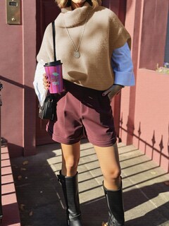 Foto 6 | Foto 6 | Jersey Tipo Poncho Cicky Bell Para Mujer  Cuello Alto  De Gran Tamaño  Color Caqui - Venta Internacional.