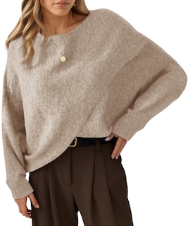 Foto 1 | Foto 1 | Jersey Tipo Poncho Saodimallsu De Punto Extragrande Para Mujer Color Caqui - Venta Internacional.