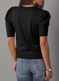 Foto 2 | Foto 2 | Jersey Dokotoo De Punto Negro Con Mangas Abullonadas Para Mujer Talla M - Venta Internacional.