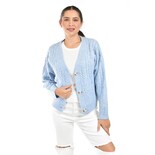 Cardigan Con Diseño De Trenza Roman Fashion / Juvenil 4014 (azul Cielo) Azul Cielo