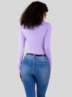 Foto 3 | Foto 3 | Suéter Para Mujer De Manga Larga Con Cuello En V Unitalla Sweater Dama De Punto Suet-1003 Lila Casual Formal