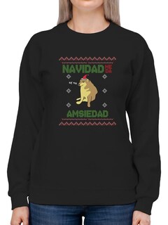 Foto 1 | Foto 1 | Sudadera Smartprintsink para Mujer Navidad Me Da Amsiedad color Negro