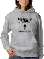 Sudadera Smartprintsink Con Capucha Para Mujer Mantenga Su Distancia. Casada! Color Gris