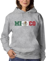 Sudadera Smartprintsink Con Capucha Para Mujer Mexico Con Bandera. Color Gris
