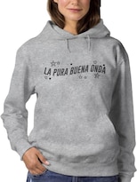 Sudadera Smartprintsink Con Capucha Para Mujer La Pura Buena Onda Color Gris