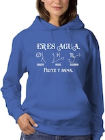 Sudadera Smartprintsink Con Capucha Para Mujer Eres Agua. Fluye Y Sana! Color Azul