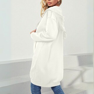 Foto 4 | Foto 4 | Maxi Sudadera Blanca Hueso para Mujer