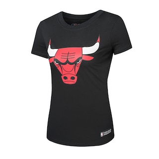 Foto 1 | Foto 1 | Nba Original Camiseta Manga Corta De Mujer Chicago Bulls Color Negro Con Logo Al Frente, Talla Mediano