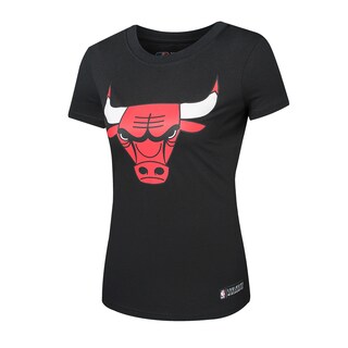 Foto 1 | Foto 1 | Nba Original Camiseta Manga Corta De Mujer Chicago Bulls Color Negro Con Logo Al Frente, Talla Chico