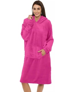 Foto 1 | Foto 1 | Sudadera Cobija Con Capucha Suave Larga Rosa